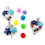 10PCS Heart Flower Pearl Cage Charm Locket Aromatherapy Diffuser Pendant
