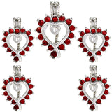 10PCS Rhinestone Heart Charms Pearl Cage Locket Aromatherapy Diffuser Pendant