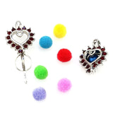 10PCS Rhinestone Heart Charms Pearl Cage Locket Aromatherapy Diffuser Pendant