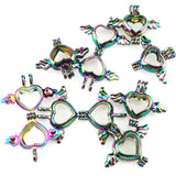 10PCS Heart Wing Pearl Cage Locket Diffuser Pendant for Necklace, Keychain