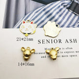 10PCS Lucky Cat & Mouse Enamel Alloy Charms Pendants Animal Charms