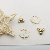 10PCS Lucky Cat & Mouse Enamel Alloy Charms Pendants Animal Charms