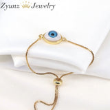 Eye Charm Bracelet for Women Adjustable Bangles Copper Jewelry Gift