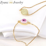 Eye Charm Bracelet for Women Adjustable Bangles Copper Jewelry Gift