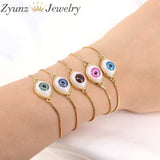 Eye Charm Bracelet for Women Adjustable Bangles Copper Jewelry Gift
