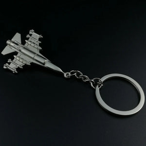 10PCS Metal Aircraft Keychain Charm Unisex Car Key Ring Holder Alloy Keyfobs
