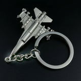 10PCS Metal Aircraft Keychain Charm Unisex Car Key Ring Holder Alloy Keyfobs