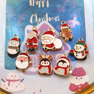 10PCS Metal Alloy Christmas Decorations Merry Christmas Charm Decor Xmas Gift