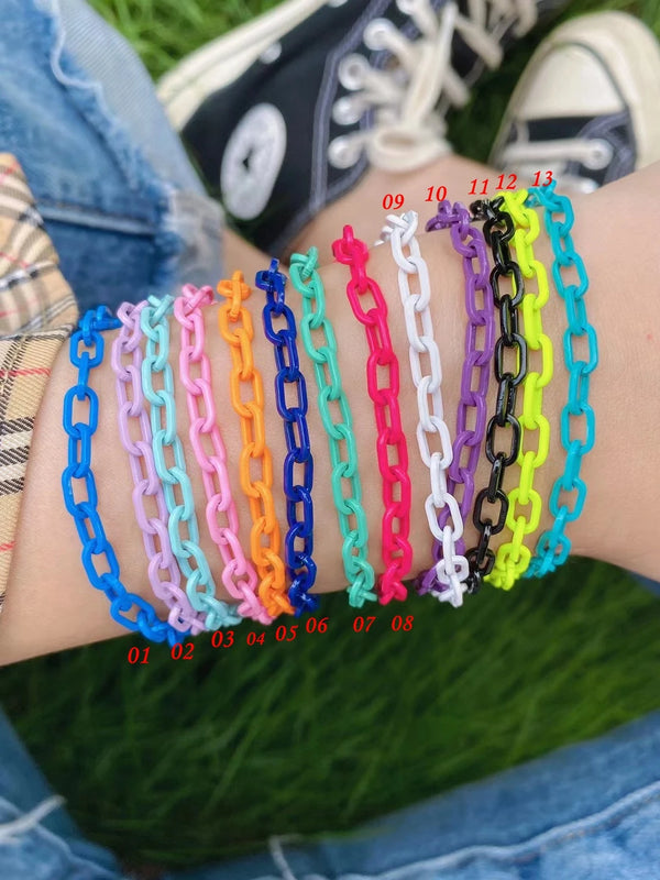 Bohemian Enamel Bracelet - Colorful Metal Chain for Women