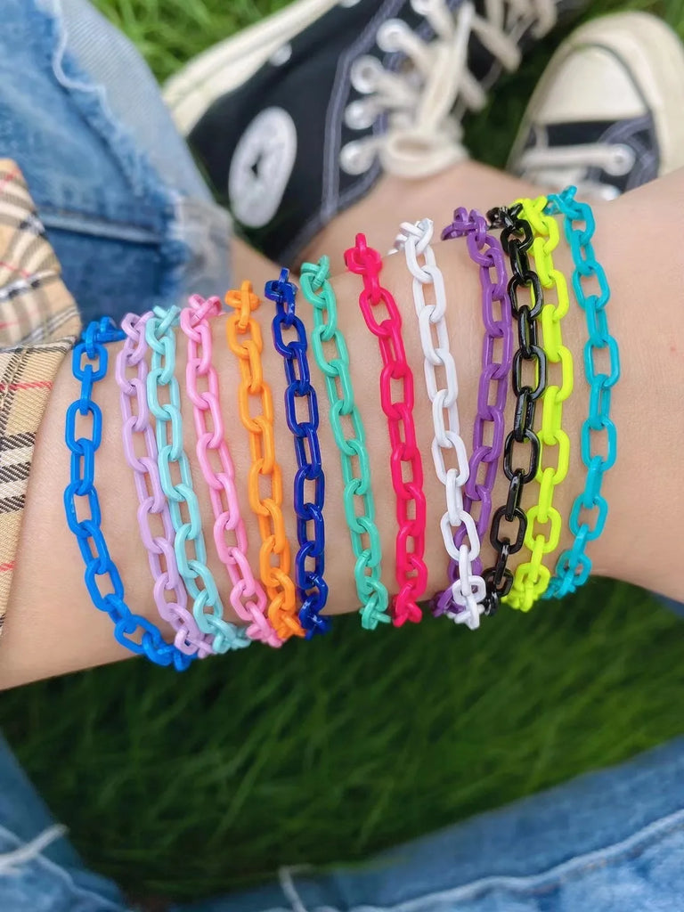 Bohemian Enamel Bracelet - Colorful Metal Chain for Women