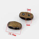 10PCS Metal Double Hole Slider Spacer Big Hole Spacer