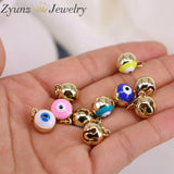 10PCS Evil Eye Beads Charms Multicolor Enamel Pendant for DIY Jewelry