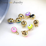 10PCS Evil Eye Beads Charms Multicolor Enamel Pendant for DIY Jewelry
