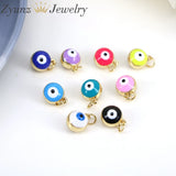 10PCS Evil Eye Beads Charms Multicolor Enamel Pendant for DIY Jewelry