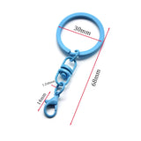 10PCS Metal Keychain Split Rings Keyfob Charm Key rings With Lobster Clasp
