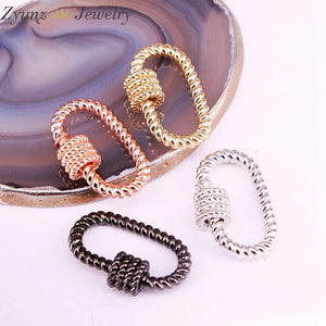 10PCS Metal Oval Lock Carabiner Clasp Necklace Findings
