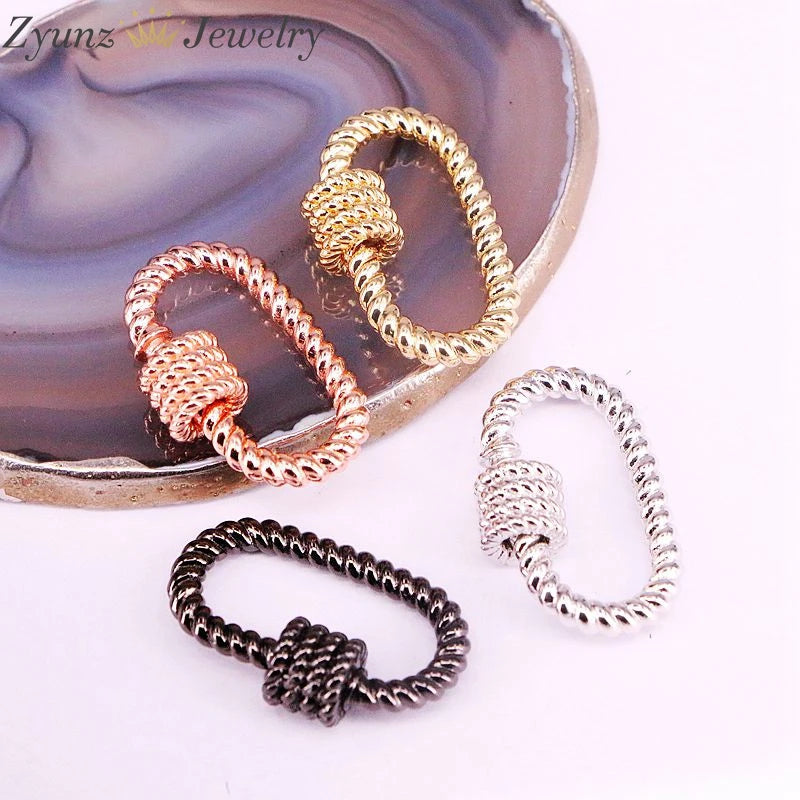 10PCS Metal Oval Lock Carabiner Clasp Necklace Findings