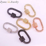 10PCS Metal Oval Lock Carabiner Clasp Necklace Findings