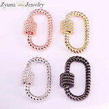 10PCS Metal Oval Lock Carabiner Clasp Necklace Findings