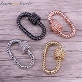 10PCS Metal Oval Lock Carabiner Clasp Necklace Findings