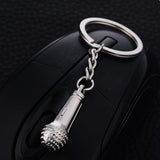 Microphone Style Keychain Charm Unisex Car Key Ring Holder Alloy Keyfobs