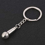 Microphone Style Keychain Charm Unisex Car Key Ring Holder Alloy Keyfobs