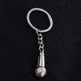 Microphone Style Keychain Charm Unisex Car Key Ring Holder Alloy Keyfobs