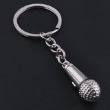 Microphone Style Keychain Charm Unisex Car Key Ring Holder Alloy Keyfobs