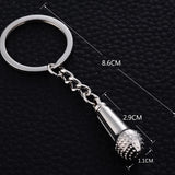Microphone Style Keychain Charm Unisex Car Key Ring Holder Alloy Keyfobs