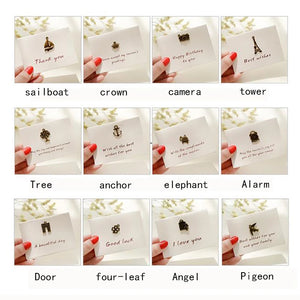 10PCS Mini Metal Folding Angel Greeting Card Postcard