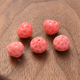 10PCS Mini Natural Pink Strawberry Loose Beads for DIY Jewelry Making