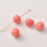10PCS Mini Natural Pink Strawberry Loose Beads for DIY Jewelry Making