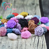 10PCS Mini Silicone Rose Flower Loose Teething Beads Baby Pendant DIY Toy