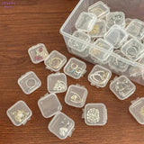 10PCS Mini Storage Box Transparent Square Plastic Box Earrings Jewelry Packaging