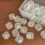 10PCS Mini Storage Box Square Plastic Earrings Jewelry Organizer