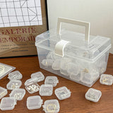 10PCS Mini Storage Box Square Plastic Earrings Jewelry Organizer
