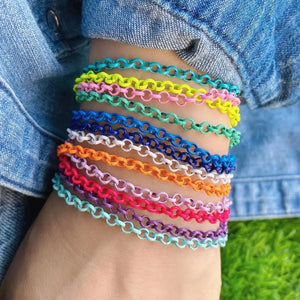 10PCS Minimalist O Chain Bracelets Colorful Bracelet Accessories Female Jewelry