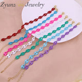 10PCS Mix Coffee Bean Link Chain Bracelet Metal Jewelry Woman Girl Gift