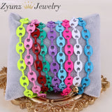 10PCS Mix Coffee Bean Link Chain Bracelet Metal Jewelry Woman Girl Gift
