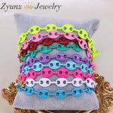 10PCS Mix Coffee Bean Link Chain Bracelet Metal Jewelry Woman Girl Gift