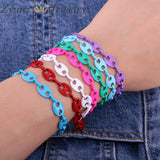 10PCS Mix Coffee Bean Link Chain Bracelet Metal Jewelry Woman Girl Gift