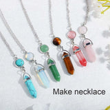 10PCS Mixed Colors Stone Pendants for Diy Jewelry Making