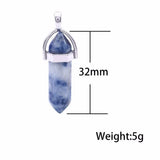 10PCS Mixed Colors Stone Pendants for Diy Jewelry Making