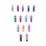 10PCS Mixed Colors Stone Pendants for Diy Jewelry Making