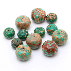 10PCS Dark Green Abacus Beads Stone Sea Sediment Jaspers DIY Jewelry