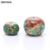 10PCS Dark Green Abacus Beads Stone Sea Sediment Jaspers DIY Jewelry