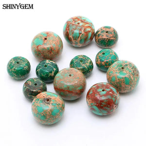 10PCS Dark Green Abacus Beads Stone Sea Sediment Jaspers DIY Jewelry