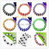 10PCS Mixed colors Silver Plated Flower Crystal Bangle BR12