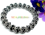 10PCS Mixed colors Silver Plated Flower Crystal Bangle BR12