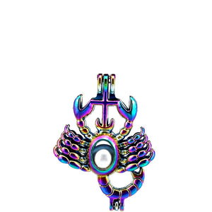 10PCS Scorpion Pearl Cage Locket Aromatherapy Diffuser Pendant Accessory